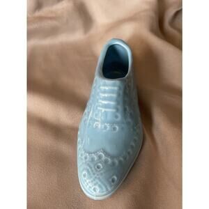 French Shriner Salesman Shoe Sample Ceramic Blue Wingtip 1950's Excellent Cond.